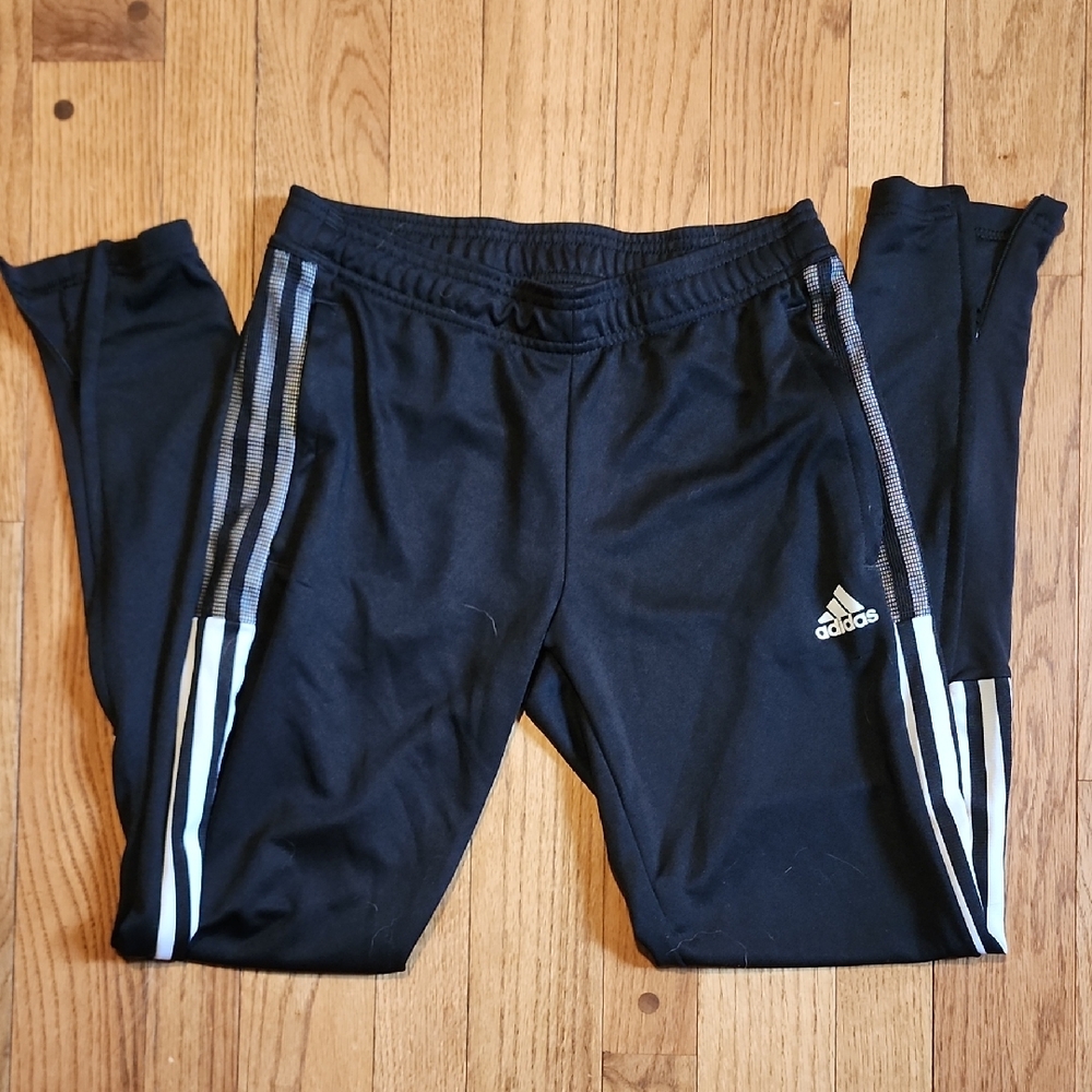 Adidas Black Sweatpants with Signature Stripes